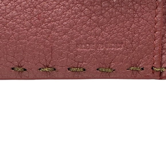 FENDI RARE METALLIC PINK SELLERIA  LEATHER COMPACT WALLET - Picture 10 of 15
